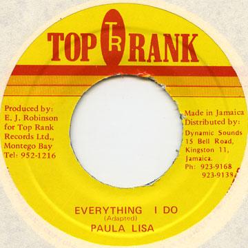 7-дюймовая пластинка PAULA LISA - Everything I Do none Top Rank 1992 Ямайка Регги, Ска и Даб