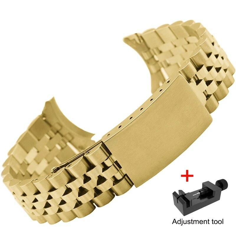 Ремешок для часов из нержавеющей стали, тон 13 мм, 17 мм, 18 мм, 19 мм, 20 мм, 21 мм, 22 мм, розовое золото, серебро, ремешок для часов, браслет-устрица