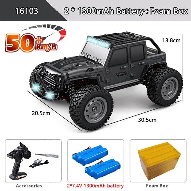 Новый автомобиль 4x4 с дистанционным управлением, 50 км/ч, со светодиодными фонарями, внедорожный 4x4, высокоскоростной дрифтовый монстр-трак, бесщеточный гоночный автомобиль для детей и взрослых, игрушки в подарок