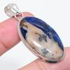 Natural Sodalite Gemstone 925 Sterling Silver Jewelry Pendant 2.05" D9G99