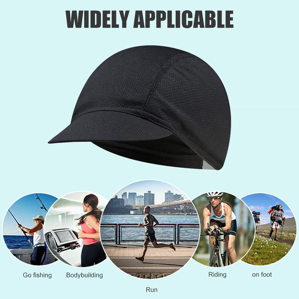 Breathable Solid Color Quick-Drying Cycling Hat Bicycle Riding Cap Summer Elastic Mesh Fabrics