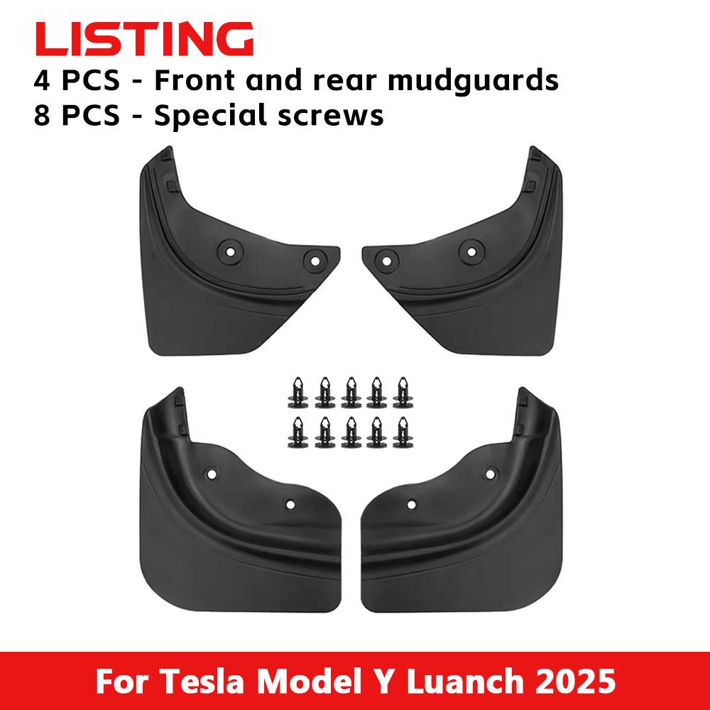 TPE Car Wheel Mud Flaps Guards MudFlaps For Tesla Model Y Juniper 2026 2025 Launch 2020 2021 2022 2023 2024 Front Rear Mudguards