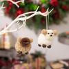 2pcs White Plush Puppy Pendant Mini Christmas Tree Decoration Christmas Dog Pendant  Party Gifts