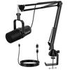 FDUCE Dynamic for Podcast Vocal and Studio Metal Microphone with Headphone and Monitor Volume Boom Arm Included Microphone, USB/XLR Recording,