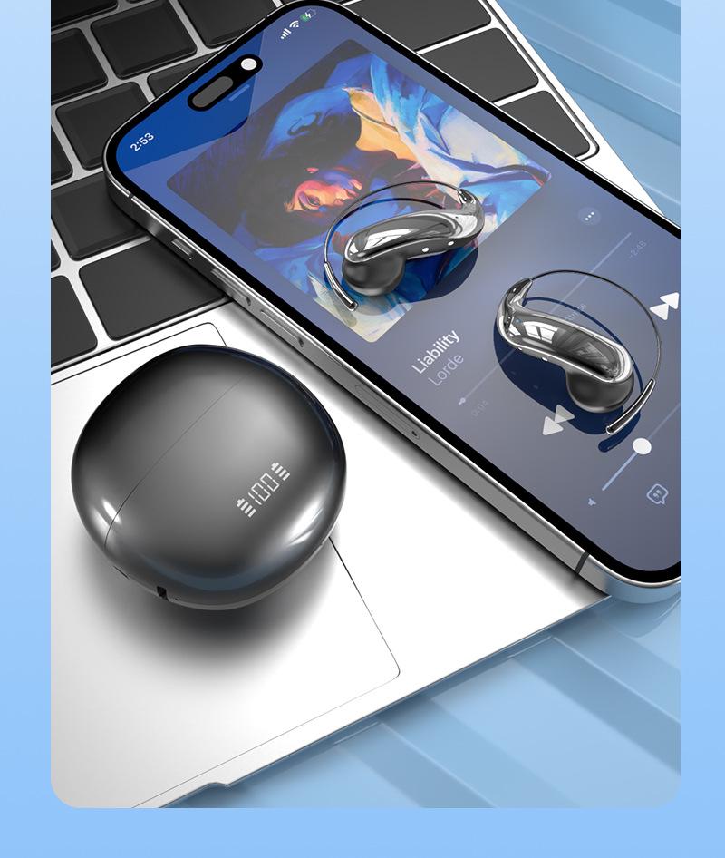 Беспроводные накладные наушники Bluetooth с ИИ-переводом - YYK-Q110, с открытым дизайном, из гибкой памяти