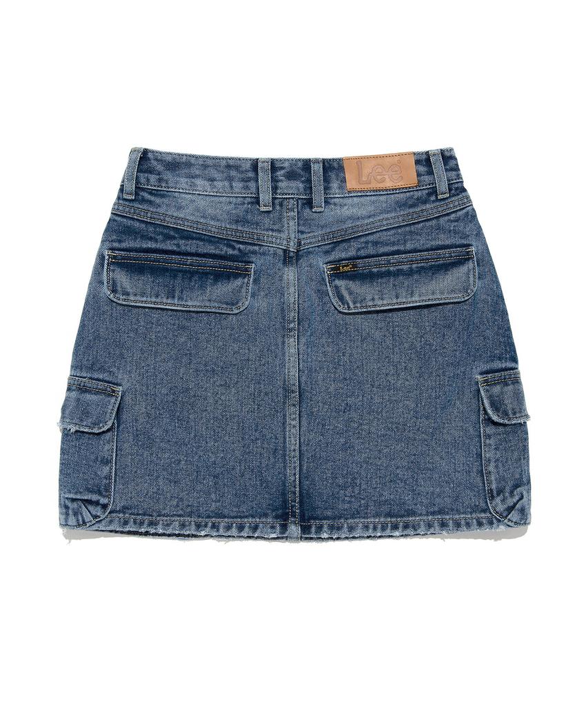 Lee Women Cargo Denim Mini Skirt Indigo Medium