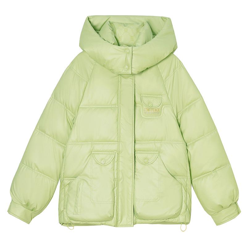 Осенне-зимнее женское пальто однотонное с капюшоном и большим карманом короткое свободное пальто утолщенная теплая студенческая куртка