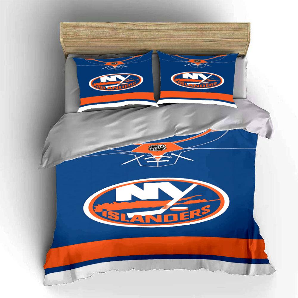 "NY Islanders NHL Hockey Team Design" Print Bedding Set Duvet Cover Pillowcases (1* Duvet Cover 2* Pillowcases Do Not Include Comforter)