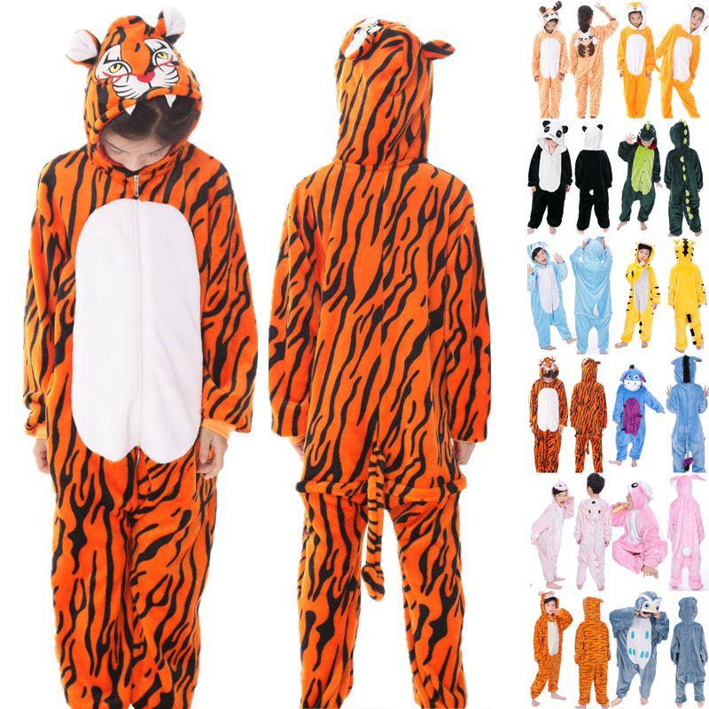 Фланелевая пижама с животными для детей, косплей, милый комбинезон, одежда для сна, для вечеринки, для дома