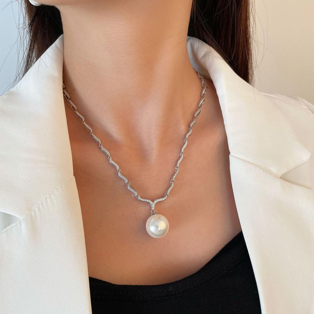 Gica Gema Жемчужные ожерелья с высокоуглеродистыми бриллиантами, стерлинговое серебро 925 пробы, 16 мм, кулон, уникальный дизайн, романтические ювелирные украшения, подарки для свадебной вечеринки, новая тенденция