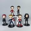 6pcs/set  Avengers Black Panther Thanos Ironman Spiderman Captain American Hulk Figure Model Toys
