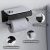 Платиновый держатель для туалетной бумаги из нержавеющей стали марки 304 с подставкой для мобильного телефона/держатель рулона туалетной бумаги для аксессуаров для ванной комнаты (Матовый черный)