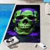 Hip Hop Punk Skull Pattern Microfiber Beach Towel 2D Flat Printed Sandproof Waterproof Cute Picnic Mat Travel Essentials