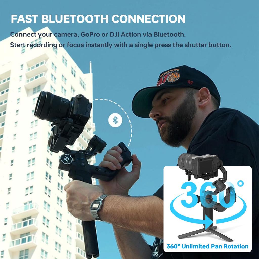 Стабилизатор FeiyuTech SCORP PRO для экшн-камеры Широкий диапазон изображения камеры самолета Штатив ИИ Съемный пульт дистанционного управления Зум Автоматическая ось Наружная видеосъемка Мини-3