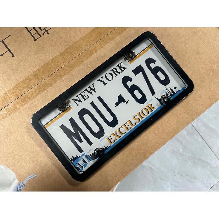 License Plate Frame Cover, Clear License Plate Protector 2 Pack, ABS Car Rear Front Plate Frames With Screws Caps, Rustproof, Unbreakable, Easy Tall