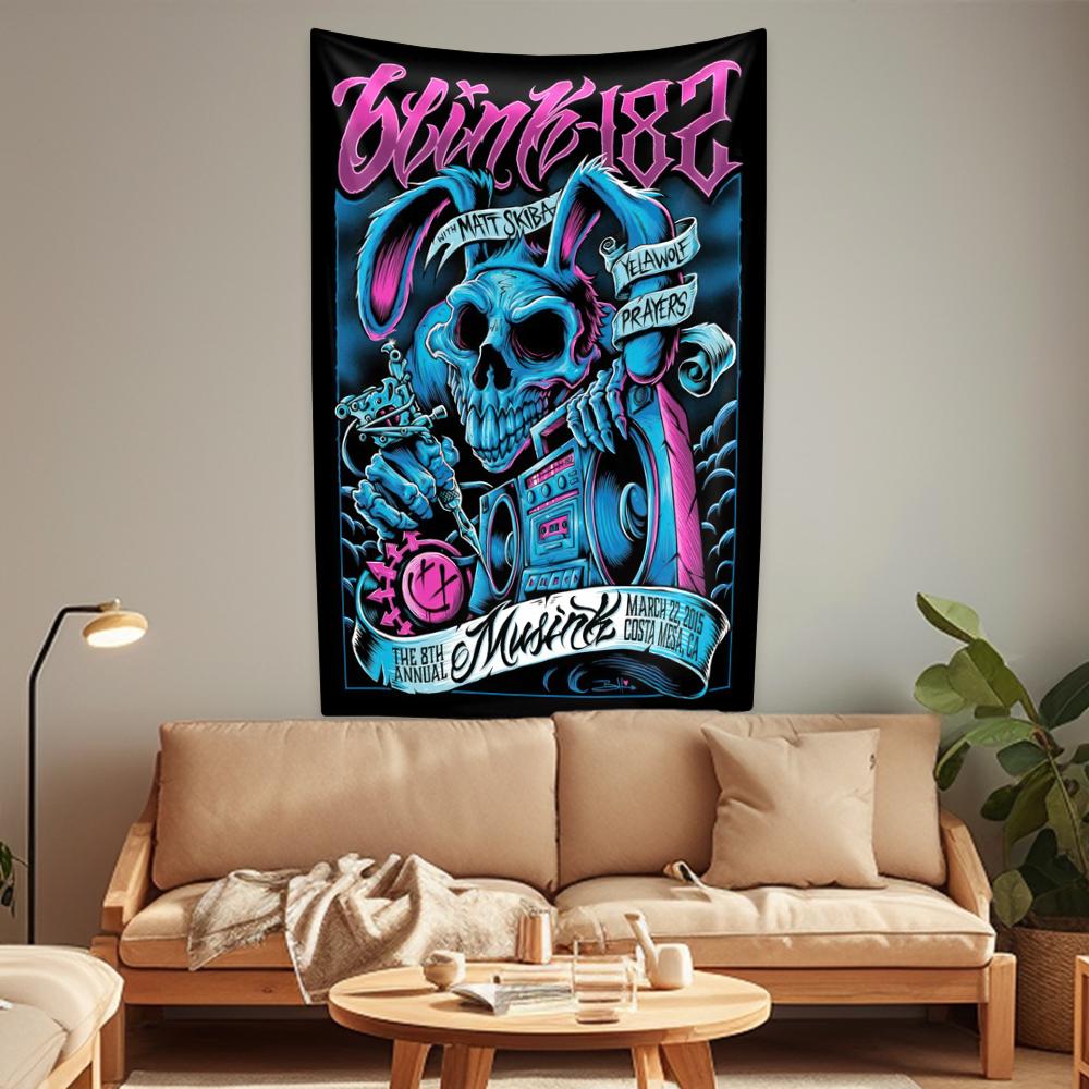 Rock Music Tapestry Heavy Metal Band Home Decoration Wall Hanging Dormitory Background Party Or Concert Decor