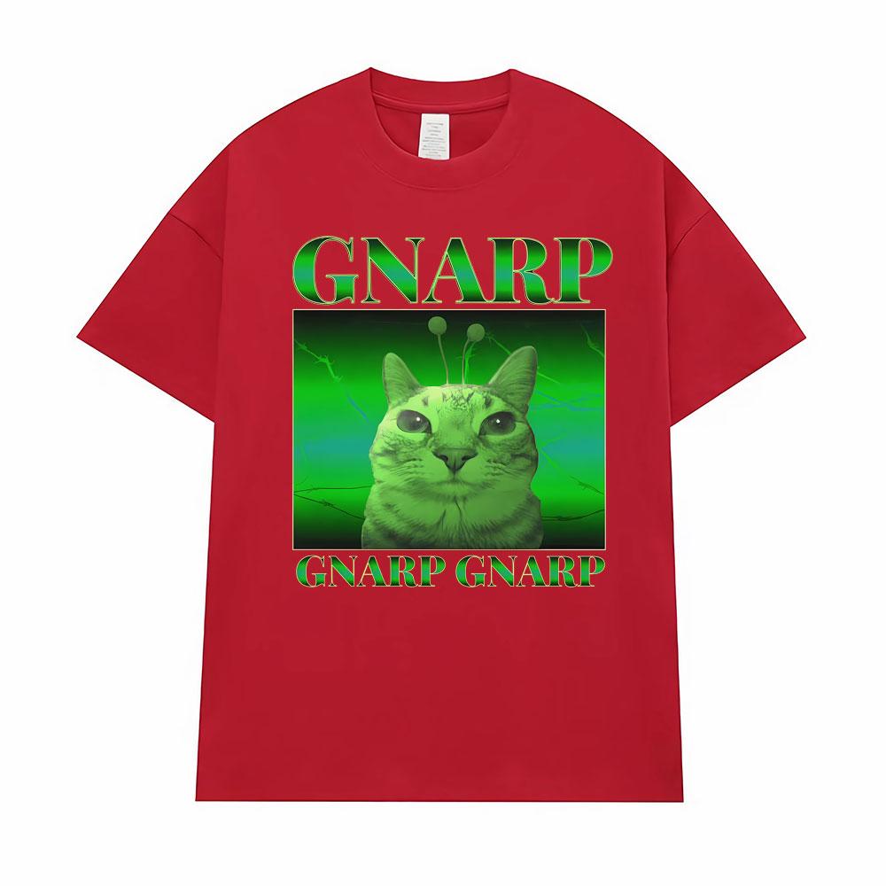 Смешная Графика Инопланетянина Gnarp Кот Мем Принт Футболка Мужская Одежда Y2K Винтажная Классическая Футболка Унисекс Короткий Рукав Оверсайз Футболка