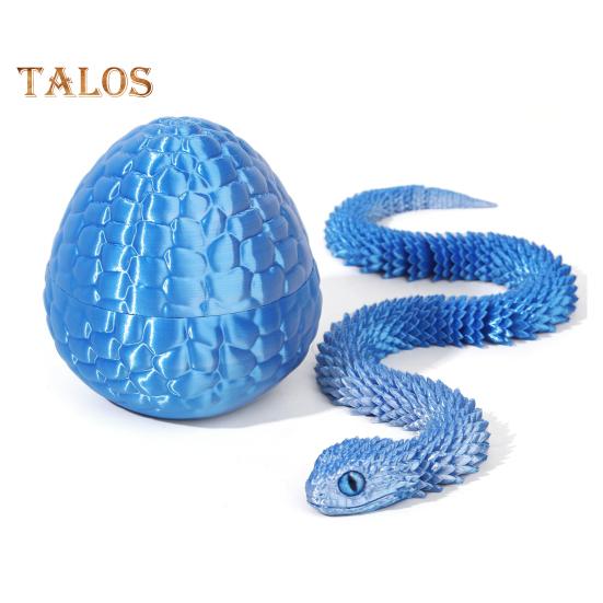 1 набор 3D-печатных фигурок в виде яйца змеи с подвижными суставами, игрушка-фиджет в виде яйца змеи с шарнирной змеей внутри, украшение для рабочего стола