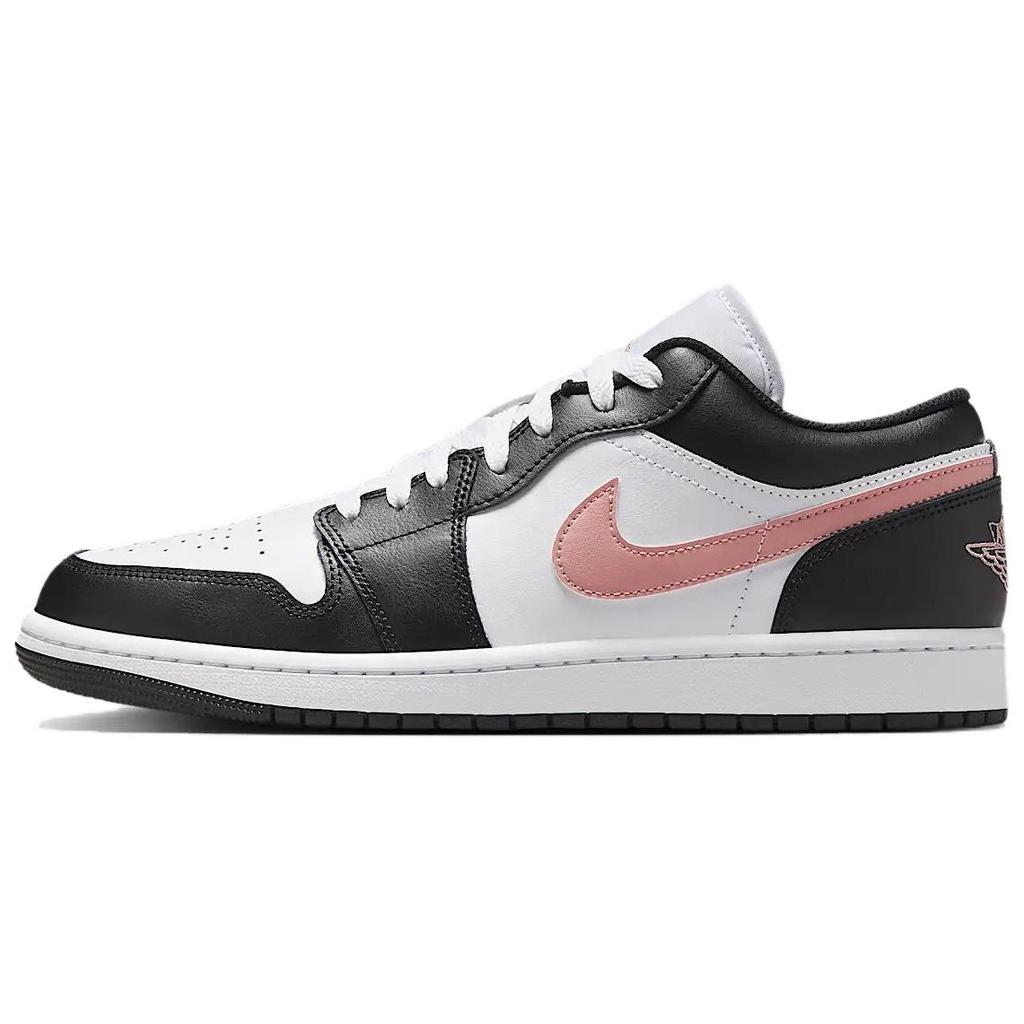 Air Jordan 1 Low Black Rust Pink Unisex Sneakers White 553558-165