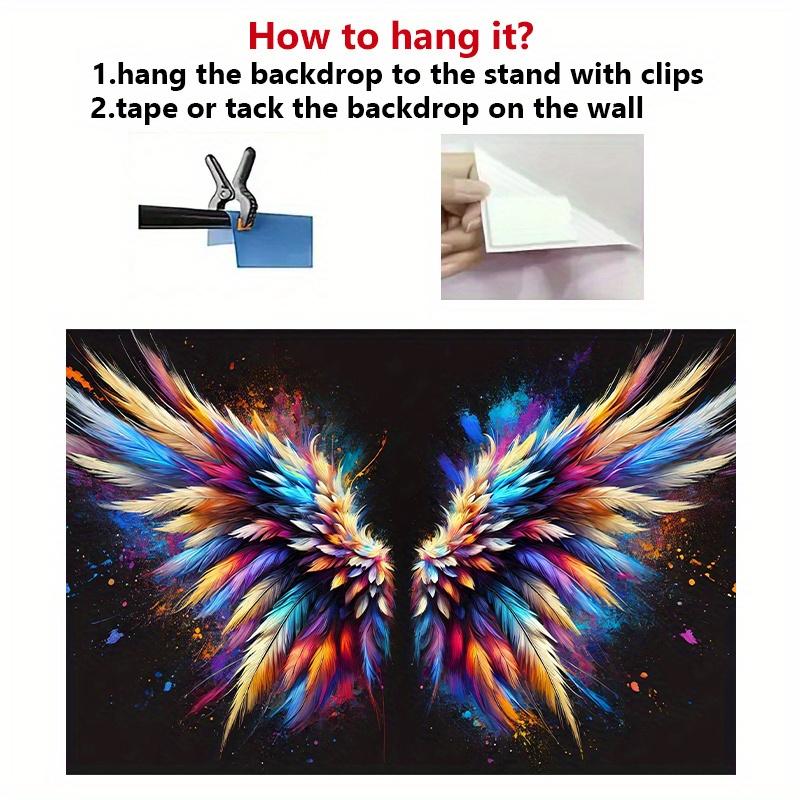 One angel wings polyester fiber background banner, suitable for living rooms, bedrooms, offices and outdoor spaces