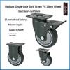 3-Inch Dark Green Swivel PU Caster with Brake for Furniture & Hand Trucks