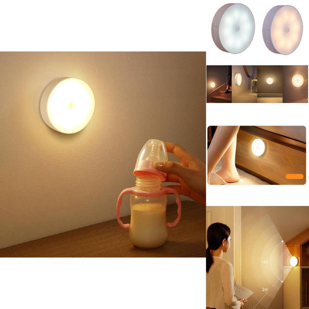 Led Rechargeable Motion Sensor Night Light Closet Stair Induction Lamp Tool