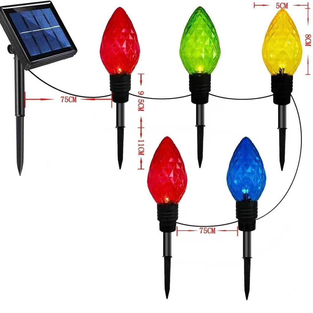 2025 Солнечные Рождественские Санта и Снеговик Светящиеся Гирлянды для Наружного Декора