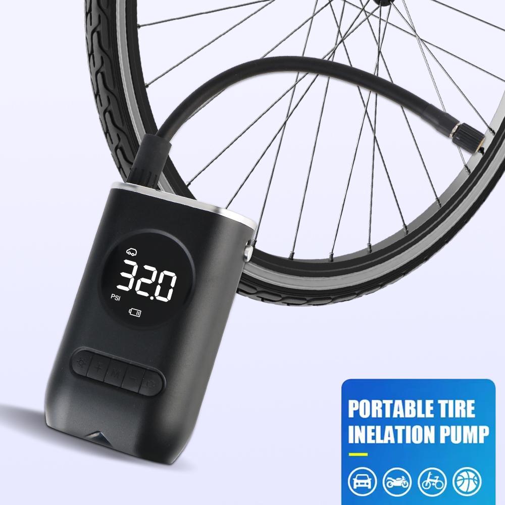 С светодиодной подсветкой беспроводной насос для накачивания шин мотоцикл велосипедный насос для накачивания мячей портативные аксессуары для шин ЖК-дисплей автомобильный электрический воздушный насос