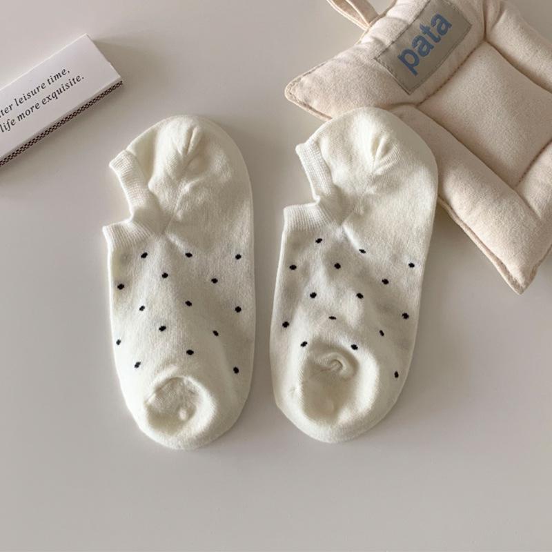 «Женские носки в горошек, не показывающиеся на людях»: Весна и лето в корейском и японском стиле, однотонный, нескользящий"