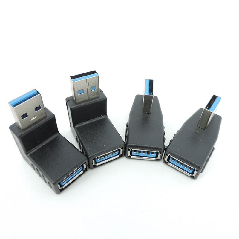 4types 1pcs USB 3.0 A Male To Female Adapter Connector Converter Plug Cable Adapters90 Degree Angle Coupler For Laptop PC