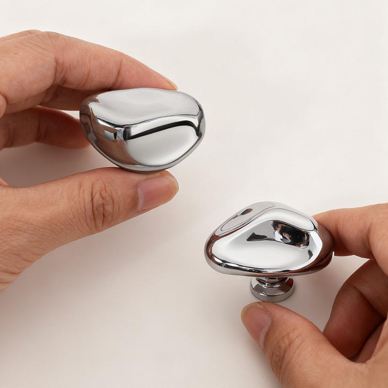 1pc Bright silver handle simple wardrobe door drawer cabinet new Chinese furniture single hole small handle