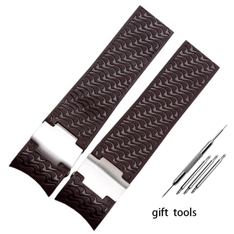 Ремешок для наручных часов из резины силиконовый ремешок для наручных часов с Ulysse Nardin синий черный коричневый 25 * 12 мм мужской инструменты ремешок для часов 22-20 мм