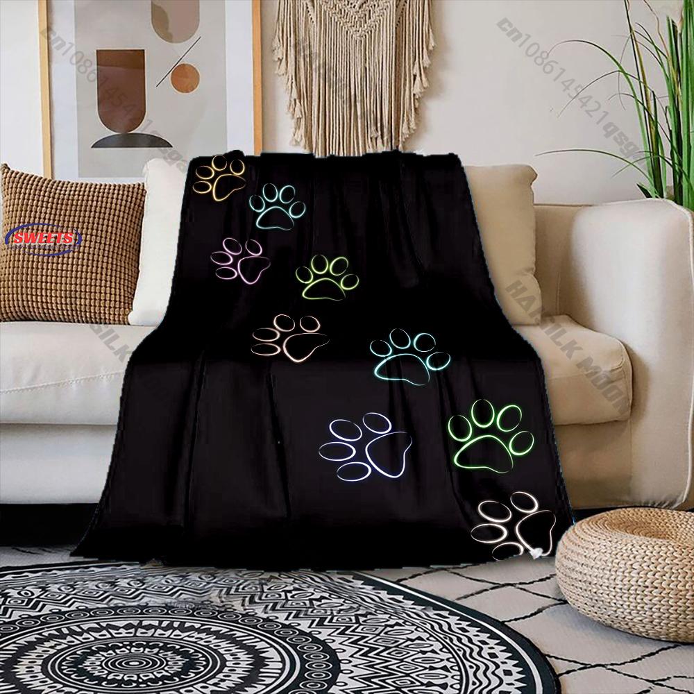 3D Cat Paw Theme Print Blanket for Boys Girls Adults,Soft Cozy Blanket for Home Bed Sofa, Xmas Holiday Birthday Gifts for Family