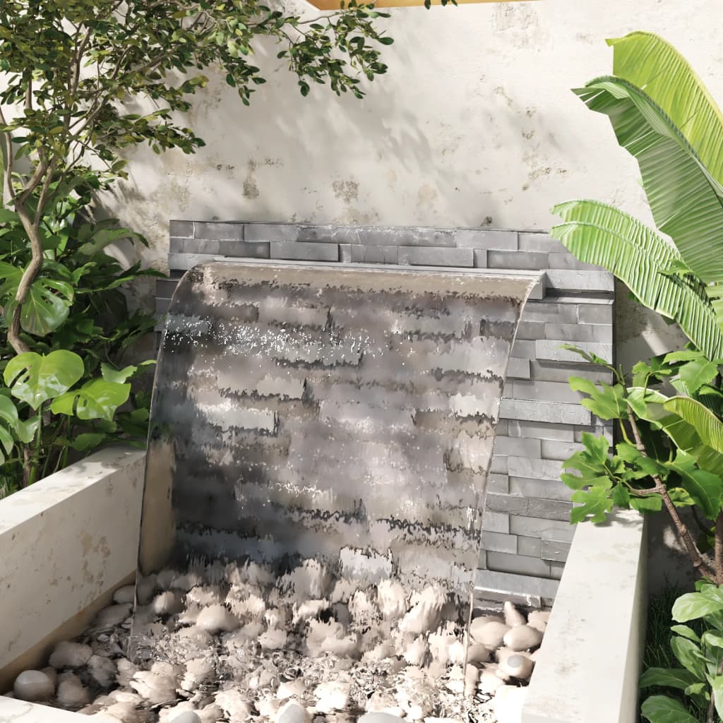 Фонтаны для улицы Прямоугольный водопадный бассейн Фонтан из нержавеющей стали 110 см