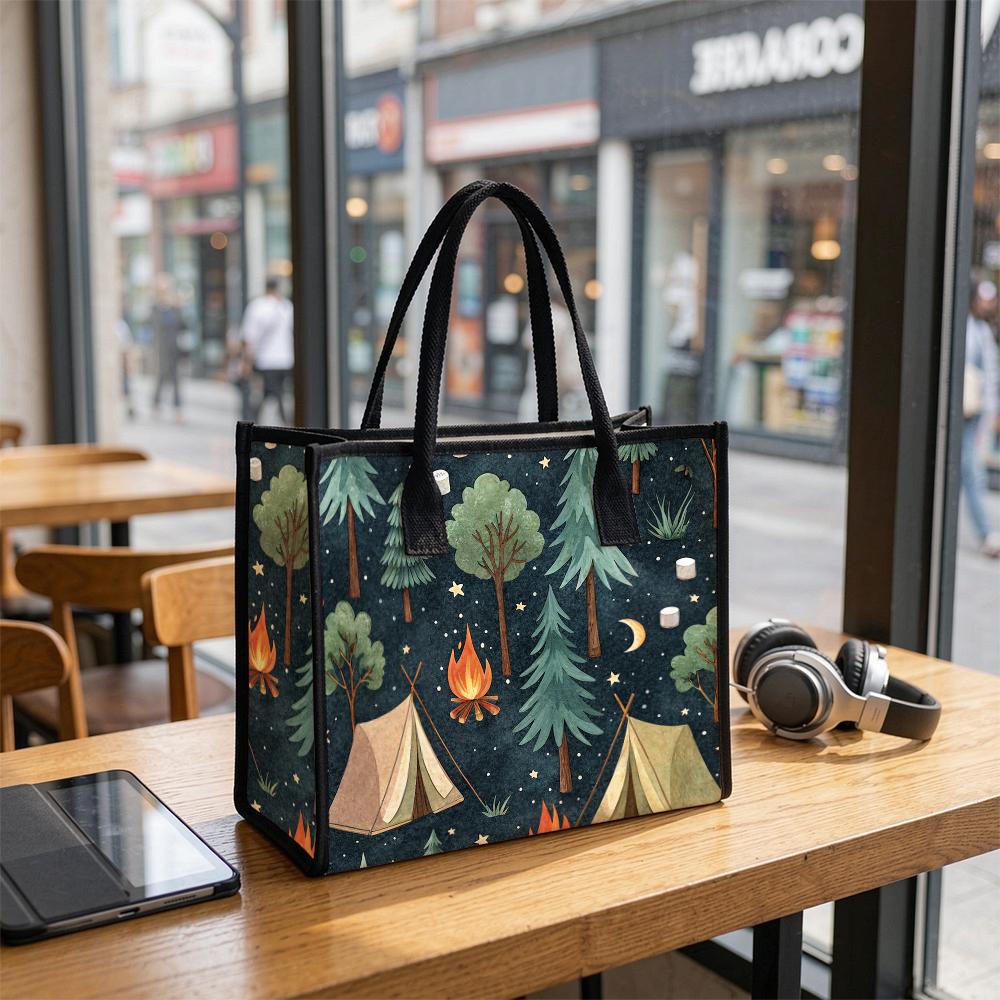 Cute Camping Themed Tote Bag for Daily Use