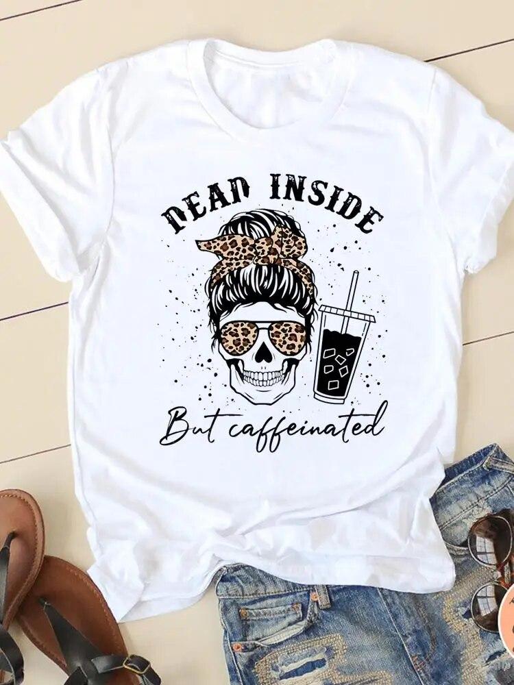 Graphic Tee T-shirts Short Sleeve Ladies Casual Clothing Flamingo Beach 90s Trend Summer Women Fashion Female T Shirt Clothes