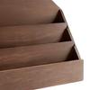 Greeting Card Display Stand Wooden 3-Tier Storage Rack with Rustic Brown Finish Large Capacity Postcards Stickers Organizer