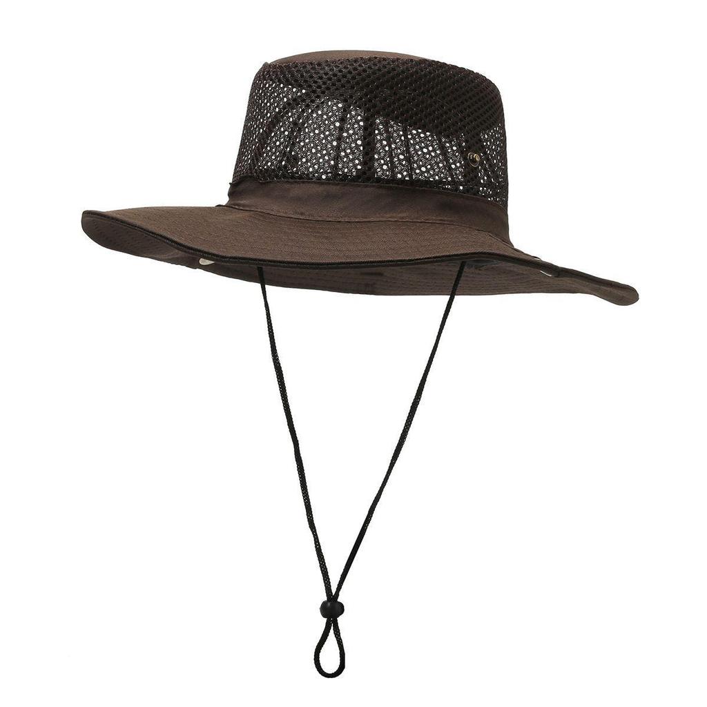 Outdoor Solid Color Fisherman Hat: Sun, Camouflage, Mountain Climbing, Western Straw, Breathable Summer Hat.