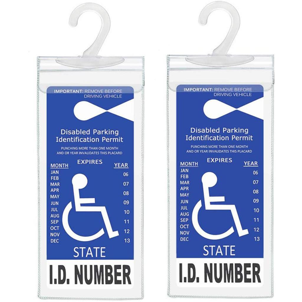 Disabled Parking Card Holder, Clear Disabled Permit Holder With Large Hook (Certification Card Not Included)