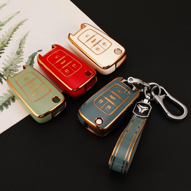 TPU Car Flip Key Case Cover Shell For Chevrolet Cruze Aveo Trax Sail Malibu Captiva Opel Vauxhall Astra J Corsa Insignia Mokka