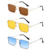 3pcs/set High Quality Rectangle Sunglasses Women Metal Frame Glasses Vintage Square Sun Glasses for Men Shades Female Eyewear