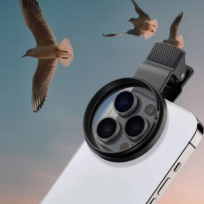 Universal Smartphone Camera Filter Clip with 18 Layer Not Reflective Coating CPL Polarizer for Landscape Portrait