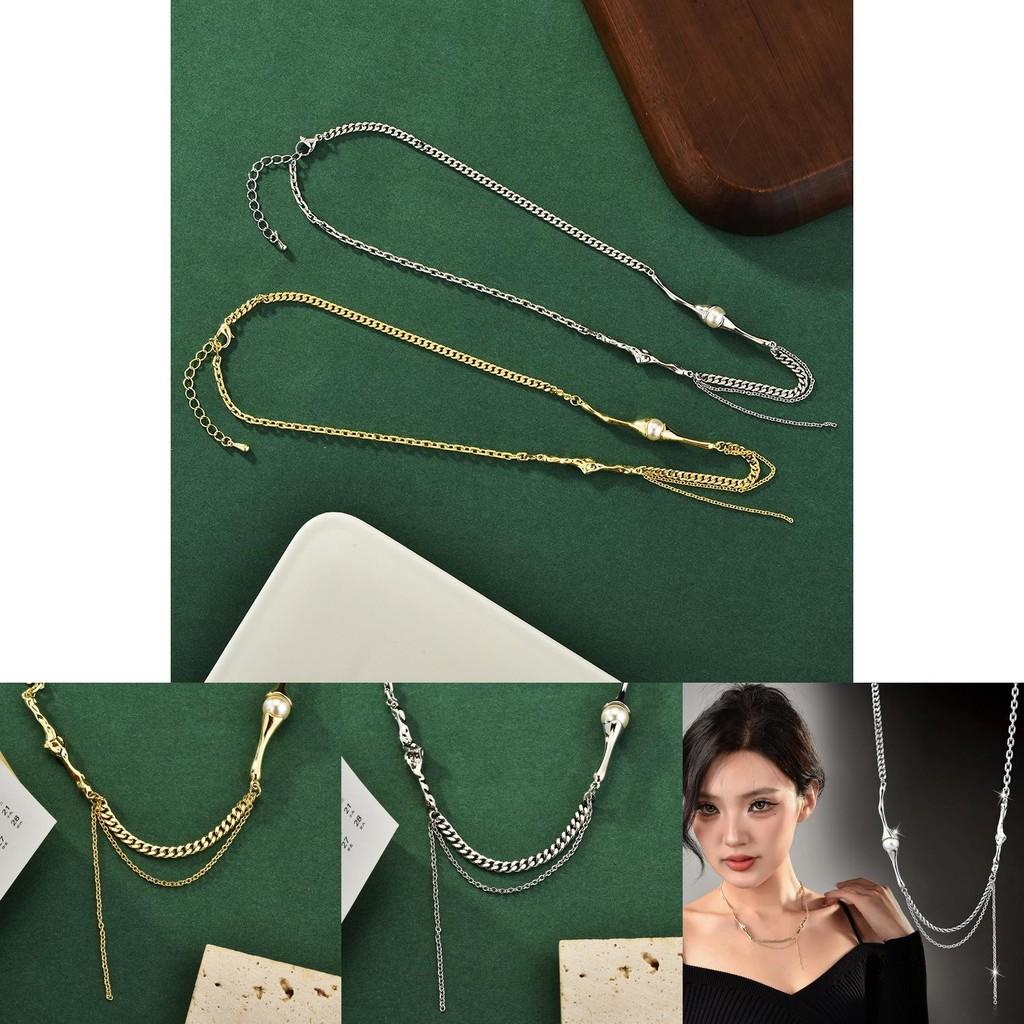 Elegant Pearl Tassel Necklace Featuring Stylish Gold And Silver Options For Fall