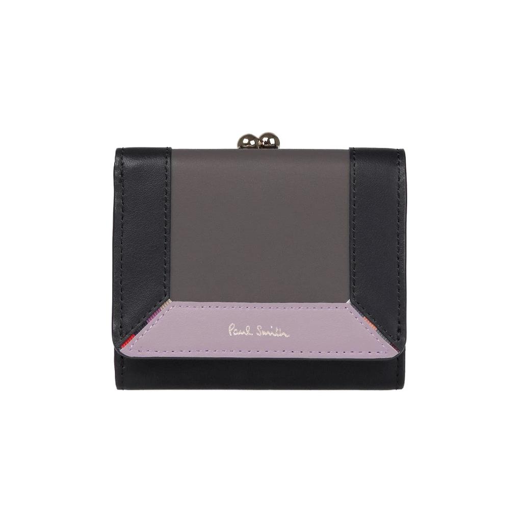 Paul Smith Contrast Color Block Trifold Wallet with Flap Closure and Coin Authentic Gift Box and Shopping 883733 BPW274 Purse, Women's, Bag, (Gray)
