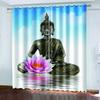 3D-принт Lotus Zen Buddha Шторы Светофильтрующие Оконные Шторы для Гостиной Спальни 2 Шт. Бесплатная Доставка