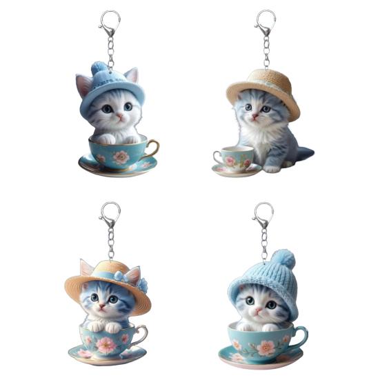 Мультяшный кот акриловый кулон подвесное украшение высокая прочность легко повесить декоративное зеркало заднего вида автомобиля брелок подвеска