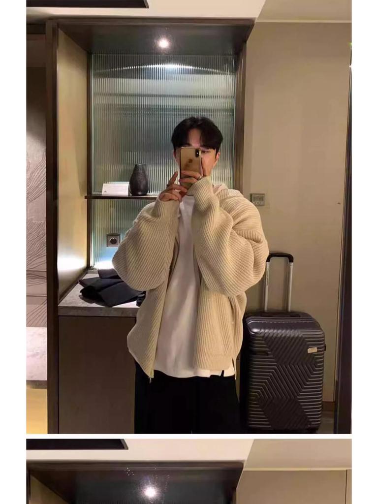 Мужской ретро вязаный кардиган - Осенний тренд, универсальный и утепленный свитер