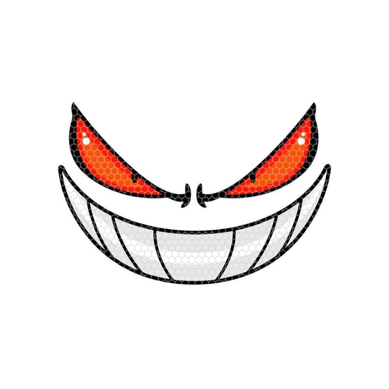 Наклейка на скутер в стиле «Зубы животных» 3D тисненый дизайн Светоотражающая наклейка Безопасная Водонепроницаемая для мотоциклов Транспортных средств