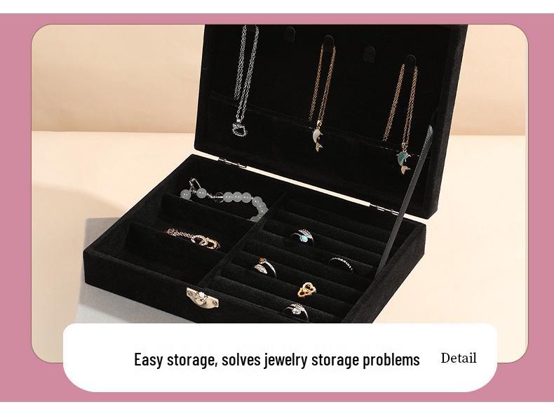 New High-End Jewelry Box with Buckle: Large Capacity Drawer for Necklace & Earrings