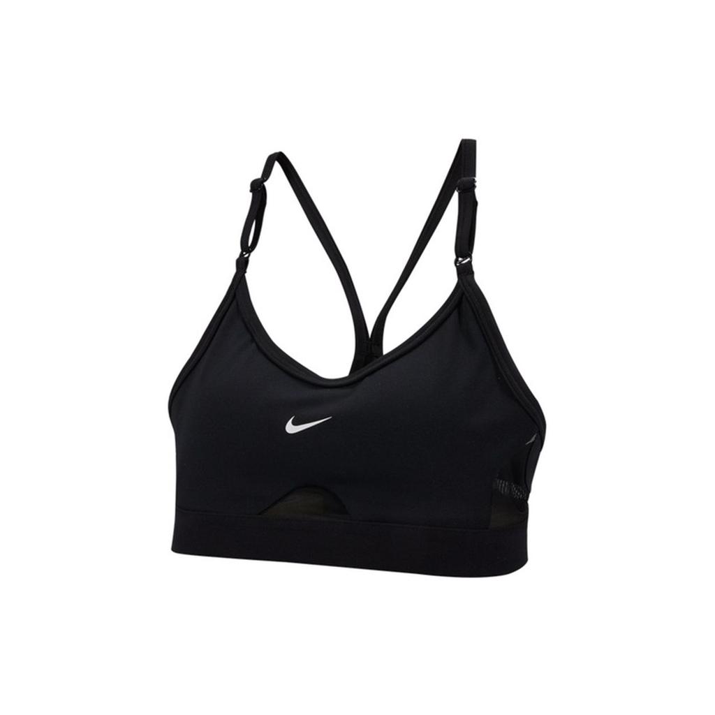 Nike Женский спортивный бюстгальтер Nike Dri-FIT Indy с легкой поддержкой, Черно-белый, CZ4463-010